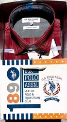 Man Maroon & Black White Fit Checked Shirts Collection XL(42)