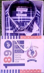 Cool Comfort Blue & White Checked Casual Shirt  XL (42)